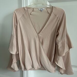 Women's Cream Wrap Top